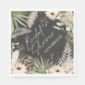 ブライダルシャワーサンキューモダンのススキ葉 スタンダードランチョンナプキン (正面)