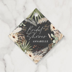 ブライダルシャワーサンキューモダンのススキ葉 フェイバータグ