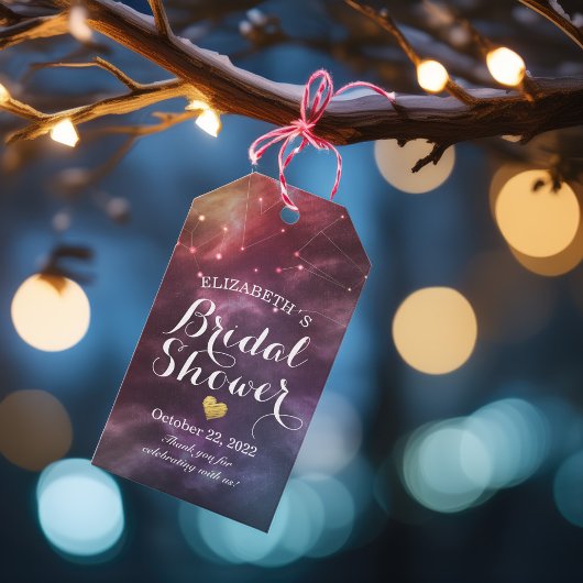 ブライダルシャワーサンキューユー銀河系星星座 ギフトタグ