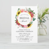 ブライダルシャワーサンフラワーユーカリフローラリース 招待状 (スタンド正面)