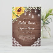 ブライダルシャワーサンフラワーレースメイソンジャールライト 招待状 (スタンド正面)