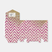 ブライダルシャワーシェブロンストライプのジュエルグリッター フェイバーボックス (折り畳みなし)
