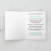 ブライダルシャワーシックアクアダマスホガーリーワイトボウ 招待状 (内部)