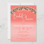 ブライダルシャワーシックリビングコーラルリーフグラデーションアーチホテル 招待状 (正面)