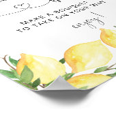 ブライダルシャワーシトラスレモンフラワーバー標識 ポスター (角)
