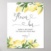 ブライダルシャワーシトラスレモンフラワーバー標識 ポスター (正面)