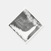 ブライダルシャワーシャルボードとストリングライト&ガウン スタンダードカクテルナプキン (角)