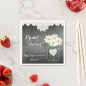 ブライダルシャワーシャルボードメイソンジャール – ホワイトデイジー スタンダードカクテルナプキン (インサイチュ)