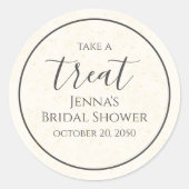 ブライダルシャワーシャンパン書道水彩 ラウンドシール (正面)