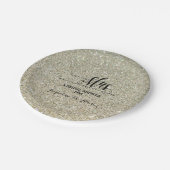 ブライダルシャワーシルバーグリッターフューチャーミセスパーティー ペーパープレート (アングル)