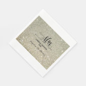 ブライダルシャワーシルバーグリッターフューチャーモダンミセス スタンダードランチョンナプキン (角)