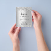 ブライダルシャワーシルバーグリッター予算 チラシ (手)