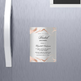 ブライダルシャワーシルバーバラ金ゴールドマーブルラグジュアリー マグネット招待状