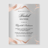 ブライダルシャワーシルバーバラ金ゴールドマーブルラグジュアリー マグネット招待状 (正面)