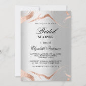 ブライダルシャワーシルバーバラ金ゴールドマーブルラグジュアリー 招待状 (正面)