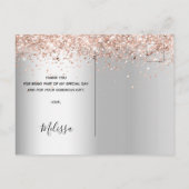 ブライダルシャワーシルバーバラ金ゴールド感謝していグリッターyou ポストカード (裏面)