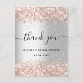 ブライダルシャワーシルバーバラ金ゴールド感謝していグリッターyou ポストカード (正面)