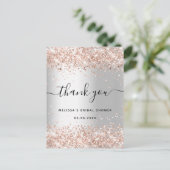 ブライダルシャワーシルバーバラ金ゴールド感謝していグリッターyou ポストカード (スタンド正面)
