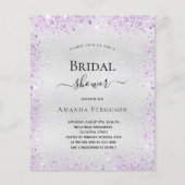 ブライダルシャワーシルバーパープルバジェット招待 チラシ (正面)