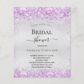 ブライダルシャワーシルバーパープル招待 (正面)