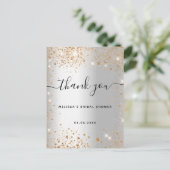 ブライダルシャワーシルバー金ゴールドグリッター感謝していユー ポストカード (スタンド正面)