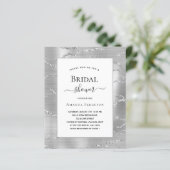 ブライダルシャワーシルバー・ホワイト・バジェット招待状 (スタンド正面)