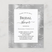 ブライダルシャワーシルバー・ホワイト・バジェット招待状 チラシ (正面)