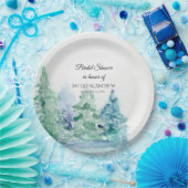 ブライダルシャワーシンプルでモダンな山のforest湖 ペーパープレート (パーティー)