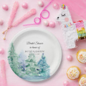 ブライダルシャワーシンプルでモダンな山のforest湖 ペーパープレート (パーティー)