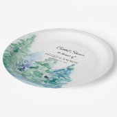 ブライダルシャワーシンプルでモダンな山のforest湖 ペーパープレート (アングル)