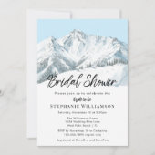 ブライダルシャワーシンプルウィンターマウンテンウォーターカラー 招待状 (正面)