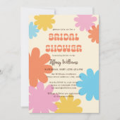 ブライダルシャワーシンプルグルーヴィフラワーズ 招待状 (正面)