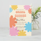 ブライダルシャワーシンプルグルーヴィフラワーズ 招待状 (スタンド正面)