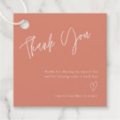 ブライダルシャワーシンプルコーラルメッセージカード フェイバータグ (正面)