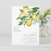 ブライダルシャワーシンプルシックウォーターカラーレモンシトラス 招待状 (スタンド正面)