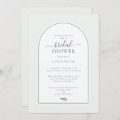 ブライダルシャワーシンプルセージグリーンウォーター 招待状 (正面/裏面)