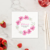 ブライダルシャワーシンプルピンク水彩花 スタンダードカクテルナプキン (インサイチュ)