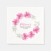 ブライダルシャワーシンプルピンク水彩花 スタンダードカクテルナプキン (正面)