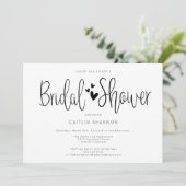 ブライダルシャワーシンプル白黒 招待状 (スタンド正面)