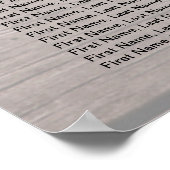 ブライダルシャワーシーティンググラフフラワーライトウッド ポスター (角)