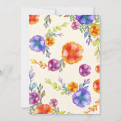 ブライダルシャワーシ航海のップいかりパープルフローラ 招待状 (裏面)