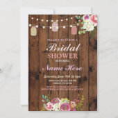 ブライダルシャワージャーズ招待状ウッ素朴ドフローラ 招待状 (正面)