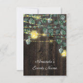 ブライダルシャワースウィート16ウッドジャースライトユーカリプトゥス 招待状 (裏面)