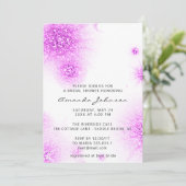 ブライダルシャワースウィート16グリッターピンクホワイトアブストラア 招待状 (スタンド正面)