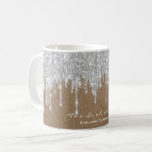 ブライダルシャワースウィート16日。シルバーグレードリップスクラフト コーヒーマグカップ (正面左)