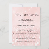 ブライダルシャワースウィート16番目のバラキスグリッター赤面 招待状 (裏面)