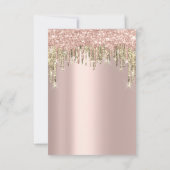 ブライダルシャワースウィート16番目のバラグリッタードリップ 招待状 (裏面)