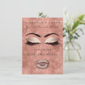 ブライダルシャワースウィート16番目のバラ金ゴールドグリッター赤面 招待状 (スタンド正面)