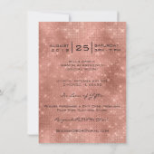 ブライダルシャワースウィート16番目のバラ金ゴールドグリッター赤面 招待状 (裏面)