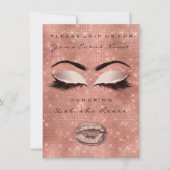 ブライダルシャワースウィート16番目のバラ金ゴールドグリッター赤面 招待状 (正面)